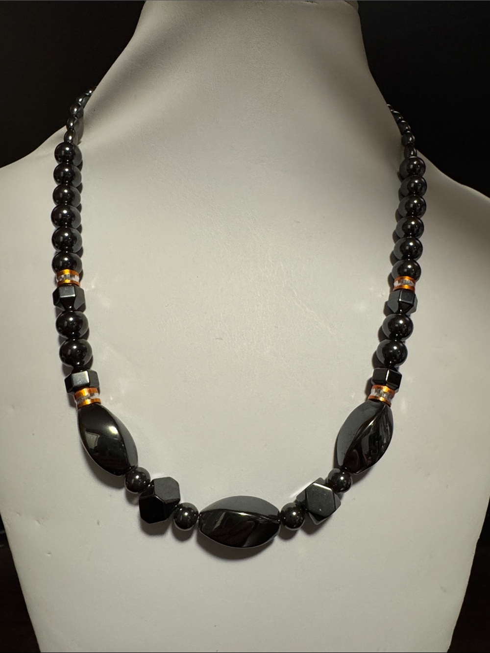 Hematite and Copper Bead Magnetic Therapy Necklace